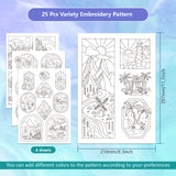 4 Sheets 11.6x8.2 Inch Stick and Stitch Embroidery Patterns, Non-woven Fabrics Water Soluble Embroidery Stabilizers, Mixed Shapes, 297x210mmm