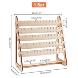 5-Tier Assembled Wood Earring Display Stands, Jewelry Tower Earring Organizer Holder, Blanched Almond, Finish Product: 30x29.5x14cm