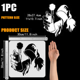 PET Hollow Out Drawing Painting Stencils, for DIY Scrapbook, Photo Album, Human, 30x30cm