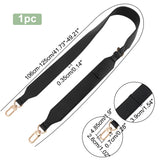Adjustable PU Leather Wide Bag Straps, with Alloy Swivel Clasps, Bag Replacement Accessories, Black, 106~125x3.9cm