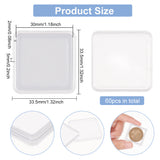 Plastic Coin Display Box, for Collecting Coins, Clear, 33.5x33.5x5mm, Inner Diameter: 30x30mm