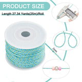 Polyester Cord, for Jewelry Making, Turquoise, 2mm, about 27.34 Yards(25m)/Roll