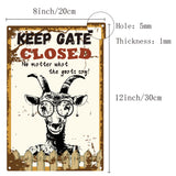 Rectangle with Word Vintage Metal Iron Sign Poster, for Home Wall Decoration, Goat Pattern, 200x300x0.5mm