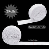 10 Yards Non-slip Transparent Silicone Polyester Elastic Band, Waved Soft Rubbers Elastic Belt, DIY Sewing Underwear Accessories, White, 25mm