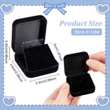 Square Velvet Medal Storage Boxes, Commemorative Coins Holder, Black, 5.8x5.3x2.45cm, Inner Diameter: 5x4.9cm