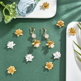 48Pcs 2 Colors 3D Brass Bead Caps, Flower, Multi-Petal, Mixed Color, Tray: 5mm, 16x6.5mm, Hole: 0.8mm, 24pcs/color