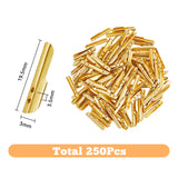 250Pcs Brass Folding Crimp Ends, Cord End Caps, Golden, 19.5x3x3.5mm