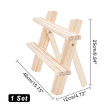 2-Tier Wood Earring Display Card Riser Stands, Jewelry Organizer Holder for Earring Storage, Wheat, 40x14x24cm