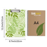 Acrylic Clipboards, Writing Board, Writing Instrument with Stainless Steel Clip, Rectangle, Leaf, 310x220x2mm