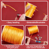 Polyester Cord, for Knitting Chinese Knots, Gold, 2mm, about 109.36 Yards(100m)/Roll