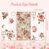 3 Sheets 3 Styles Flower PVC Waterproof Decorative Stickers, Self Adhesive Floral Decals for Furniture Decoration, Flower, 300x150mm, 1 sheet/style