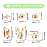 6 Style Zinc Alloy Twist Bag Lock Purse Catch Clasps, for DIY Bag Purse Hardware Accessories, Mixed Shapes, Mixed Color