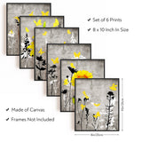 Chemical Fiber Oil Canvas Hanging Painting, Home Wall Decoration, Rectangle, Sunflower Pattern, 250x200mm, 6 style, 1pc/style, 6pcs/set