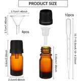 DIY Essential Oil Bottle Kit, with Glass Screw-Top Bottles, Plastic Stopper & Funnel Hopper & Dropper, Rainbow Color Stickers, Coconut Brown, 200x150x100mm