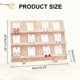 3-Tier Rectangle Wooden Earring Display Card Stands, Tabletop Earring Display Card Organizer Holder, Navajo White, Finish Product: 14x40x28.5cm