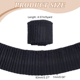 5 Yards Polyester Pleated Ribbon, Clothes Accessories, Black, 3-1/4 inch(83mm)