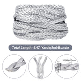 Flat PU Leather Braided Cord, for Craft Making, WhiteSmoke, 5x2mm, about 5.47 Yards(5m)/Bundle