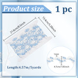 5 Yards Polyester Embroidery Lace Trim, for Jewelry Making, Flower Shape, Garment Accessories, with 1Pc Cardboard Display Card, Cornflower Blue, 6.5~47x1mm