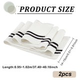 2Pcs 95% Cotton & 5% Elastic Fiber Ribbing Fabric for Cuffs, Waistbands Neckline Collar Trim, Stripe Pattern Knitted Hem, Quilting Cloth, White, 950~1020x140~150x2mm
