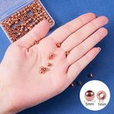 Brass Spacer Beads, Round, Rose Gold, 5mm, Hole: 1mm, 150pcs/box
