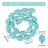 2 Strands Flat Oval Synthetic Turquoise Stone Beads Strands, 18x13x6mm, Hole: 2mm, about 22pcs/strand, 15.70''(39.87cm)