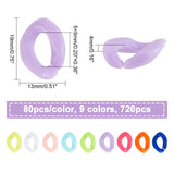 720Pcs 9 Colors Opaque Acrylic Linking Rings, Quick Link Connectors, for Jewelry Curb Chains Making, Twist, Mixed Color, 19x13x4mm, Inner Diameter: 5x9mm, 80pcs/color