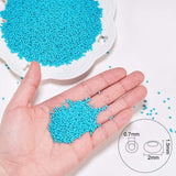 Ornaland Glass Seed Beads, Grade A, Baking Varnish, Opaque Colours, Round, Medium Turquoise, 2x1.5mm, Hole: 0.7mm, about 11200pcs/bag