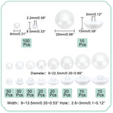 340Pcs 10 Style Plastic Shank Buttons Sets, 1-Hole, Mushroom Shape, Seashell Color, 8x8.5mm, Hole: 2.2mm