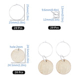 DIY Wine Glass Label Makings, with Undyed Wood Pendants and Brass Wine Glass Charm Rings/Hoop Earrings Findings & Jump Rings, Wheat, 7.4x7.2x1.7cm