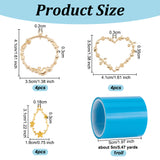 Rack Plating Alloy Open Back Bezel Pendants, For DIY UV Resin, Epoxy Resin, Pressed Flower Jewelry Set, Mixed Shapes, Golden, 35~41x25~41x3~3.5mm, Hole: 2~3mm, 12pcs/set