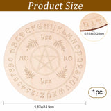 Undyed Wood Boards, Home Decoration, Flat Round, Star Pattern, 149x2.8mm