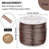 Round Aluminum Wire, Camel, 20 Gauge, 0.8mm, about 770.99 Feet(235m)/roll