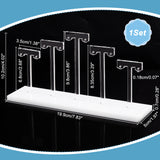 Acrylic T-Bar Earring Display Stands, Earring Riser Organizer Holder with 5Pcs Bars, Clear, Finish Product: 19.9x5x10.2cm, about 6pcs/set