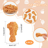 Resin Dollhouse Decorations, Pretending Props, Imitation Foods, Fried Drumstick, Dark Orange, 74x40x21mm