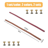 4 Sets 2 Colors PU Leather Bag Handles, with Iron Rivets, for Purse Handles Bag Making Supplies, Mixed Color, 60x1.85x0.35cm, Hole: 3mm, 2 sets/color