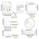 1 Set Transparent Acrylic Earring Display Hanging Stands, Coat Hanger Shaped Earring Organizer Holder with 2 Styles Mini Hangers, Clear, Finish Product: 4x13.95x18cm