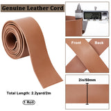 2M Flat Leather Cord, for Jewelry Making, Camel, 50x2mm, about 2.19 Yards(2m)/pc