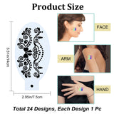 Plastic Face Paint Stencils, Body Facial Painting Tattoo Painting Templates for School Home Party, Mixed Patterns, 7.5x14x0.01cm, 24Pcs/set