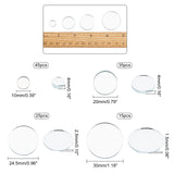 Mirror Glass Mosaic Tiles, for Home Decoration Crafts Jewelry Making, Flat Round, Clear, 15~30x1.5~4mm, 120pcs/box