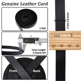 2M Flat Leather Cord, for Jewelry Making, Black, 12.5x2mm, about 2.19 Yards(2m)/pc