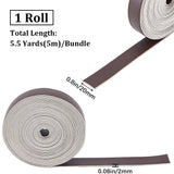 5M Flat Imitation Leather Cord, for Pillow Decor, Coconut Brown, 20x2mm, about 5.47 Yards(5m)/Roll