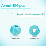 1 Strand Natural HuBei Turquoise Beads Strands, Faceted, Round, 2mm, Hole: 0.5mm, about 184pcs/strand, 15.75''(40cm)