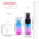 DIY Perfume Bottles Kit, with Two Tone Glass Spray Bottles, with Fine Mist Sprayer & Dust Cap, Plastic Funnel Hopper & Dropper, Mixed Color, Bottles: 7.4x2cm, capacity: 5ml, 10pcs/set