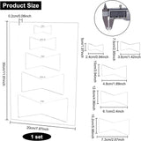 Acrylic Patchwork Templates, Quilting Stencils, for Sewing Craft, Needlework, Rectangle with Bowknot, Clear, 300x200x2mm, Bowknot: 50~152x24~73mm