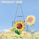 Acrylic Sunflower Pendant Decorations, with Iron Chains and Clasps, Yellow, 154x125x3mm, Hole: 3.5mm