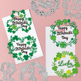 Saint Patrick's Day Carbon Steel Cutting Dies Stencils, for DIY Scrapbooking, Photo Album, Decorative Embossing Paper Card, Stainless Steel Color, Clover, 80~101x87~99x0.8mm, 4pcs/set