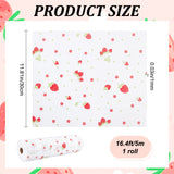 Plastic Shelf Liners, Moisture-Proof Pad, for Closet, Cabinet, Strawberry Pattern, 300x1mm, 5m/roll