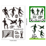 Custom PVC Plastic Clear Stamps, for DIY Scrapbooking, Photo Album Decorative, Cards Making, Football Pattern, 160x110x3mm