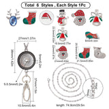 DIY Interchangeable Christmas Office Lanyard ID Badge Holder Necklace Making Kit, Including Tree & Hat Alloy Snap Buttons & Snap Keychain Making, 304 Stainless Steel Cable Chains Necklaces, Mixed Color, 8Pcs/box
