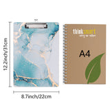Acrylic Clipboards, Writing Board, Writing Instrument with Stainless Steel Clip, Rectangle, Marble Pattern, 310x220x2mm